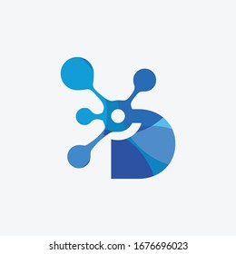Abstract letter D logo design. Letter D technology logo.
