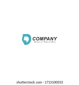 abstract letter d logo design vector