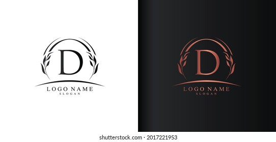 Abstract letter D logo design, luxury style letter logo, text D icon vector design