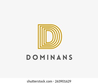 Abstract letter D logo design template. Foundation creative sign. Elegant refined vector icon.