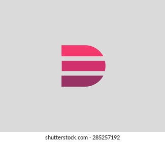 Abstract letter D logo design template. Colorful creative sign. Universal vector icon. Modern logotype symbol