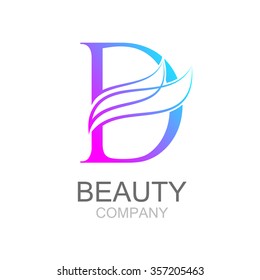 Abstract letter D logo design template with beauty industry and fashion logo.cosmetics business, natural,spa salons. yoga, medicine companies and clinics