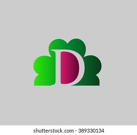 Abstract letter D logo design template
