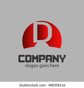 Abstract letter D logo design template
