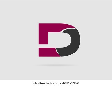 Abstract letter D logo design template
