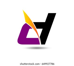 Abstract letter D logo design template
