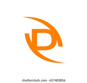 Abstract letter D logo design template
