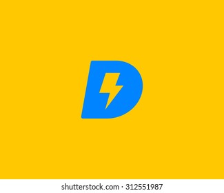 Abstract letter D logo. Dynamic unusual font. Universal fast speed fire moving quick energy icon. Flash vector logotype. Rapid thunderbolt  superhero t shirt print, apparel fashion tee symbol. 