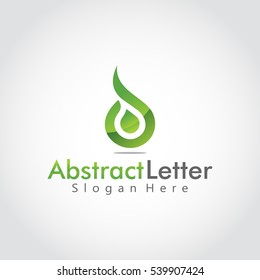 Abstract Letter D Logo. green glossy color. Vector illustrator eps.10