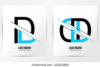 Abstract letter D logo icon set for corporate identity design. Water drop sign.