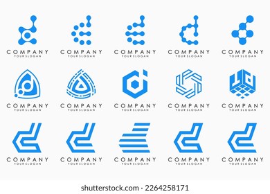 abstrakter Buchstabe D Symbol-Satz. Design für Geschäfte von Luxus, elegant, einfach.