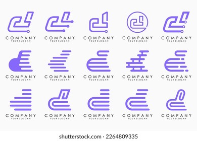 abstract letter D logo icon set. design for business of luxury, elegant, simple.