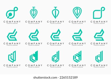 abstract letter D logo icon set. design for business of luxury, elegant, simple.