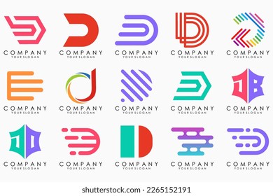 abstrakter Buchstabe D Symbol-Satz. Design für Geschäfte von Luxus, elegant, einfach.
