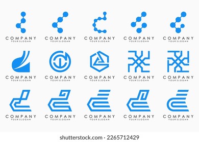 conjunto de iconos del logotipo de la letra abstracta D. diseño para negocios de lujo, elegante, sencillo.