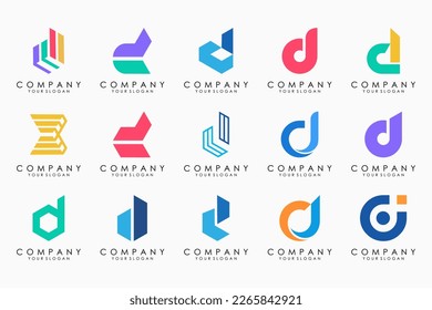 abstract letter D logo icon set. design for business of luxury, elegant, simple.
