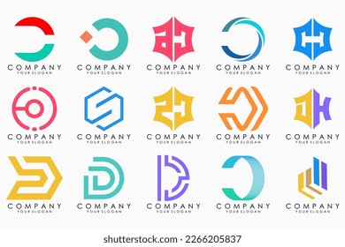 abstract letter D logo icon set. design for business of luxury, elegant, simple.