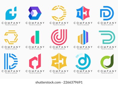 abstract letter D logo icon set. design for business of luxury, elegant, simple.