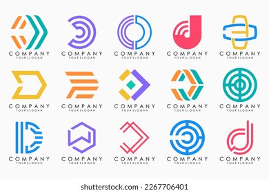 abstract letter D logo icon set. design for business of luxury, elegant, simple.