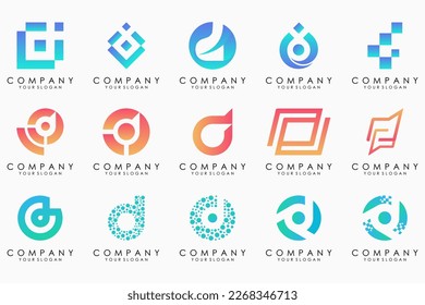 abstract letter D logo icon set. design for business of luxury, elegant, simple.