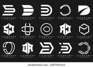 abstract letter D logo icon set. design for business of luxury, elegant, simple. vector