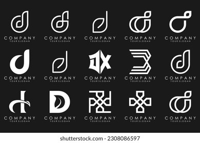 abstract letter D logo icon set. design for business of luxury, elegant, simple.