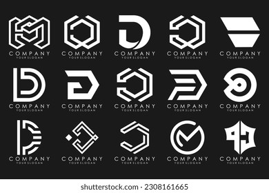 abstract letter D logo icon set. design for business of luxury, elegant, simple.