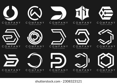 abstrakter Buchstabe D Symbol-Satz. Design für Geschäfte von Luxus, elegant, einfach.