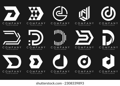 abstract letter D logo icon set. design for business of luxury, elegant, simple.