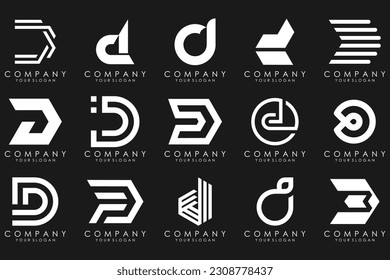 abstract letter D logo icon set. design for business of luxury, elegant, simple.