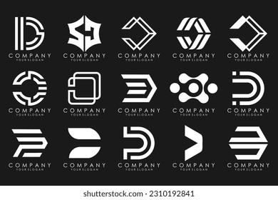 abstract letter D logo icon set. design for business of luxury, elegant, simple.