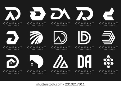 abstract letter D logo icon set. design for business of luxury, elegant, simple.