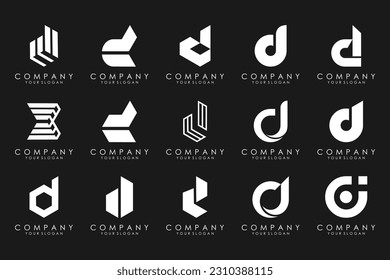 abstract letter D logo icon set. design for business of luxury, elegant, simple.