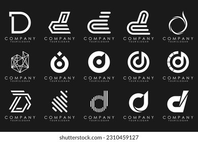abstract letter D logo icon set. design for business of luxury, elegant, simple.