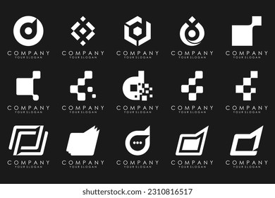 conjunto de iconos del logotipo de la letra abstracta D. diseño para negocios de lujo, elegante, sencillo.