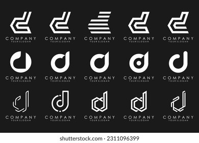 abstract letter D logo icon set. design for business of luxury, elegant, simple.