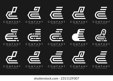 conjunto de iconos del logotipo de la letra abstracta D. diseño para negocios de lujo, elegante, sencillo.