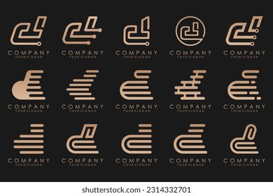 abstract letter D logo icon set. design for business of luxury, elegant, simple.