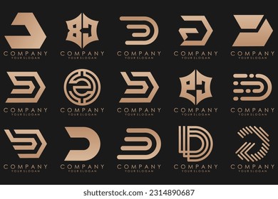 abstract letter D logo icon set. design for business of luxury, elegant, simple.