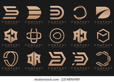 abstract letter D logo icon set. design for business of luxury, elegant, simple.