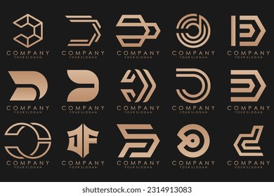 abstract letter D logo icon set. design for business of luxury, elegant, simple.