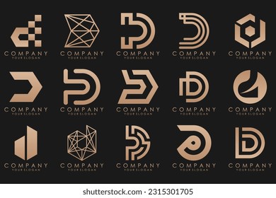 abstract letter D logo icon set. design for business of luxury, elegant, simple.