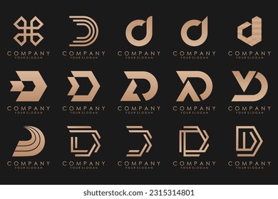 abstract letter D logo icon set. design for business of luxury, elegant, simple.