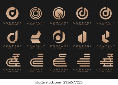 abstrakter Buchstabe D Symbol-Satz. Design für Geschäfte von Luxus, elegant, einfach.