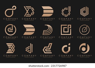 abstract letter D logo icon set. design for business of luxury, elegant, simple.
