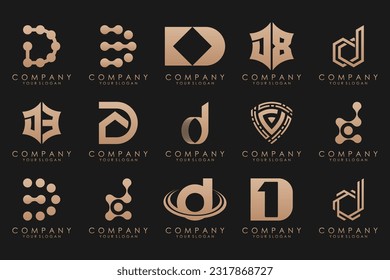 abstract letter D logo icon set. design for business of luxury, elegant, simple.