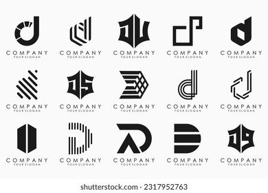 abstract letter D logo icon set. design for business of luxury, elegant, simple.