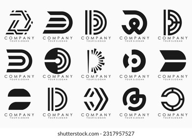 abstract letter D logo icon set. design for business of luxury, elegant, simple.