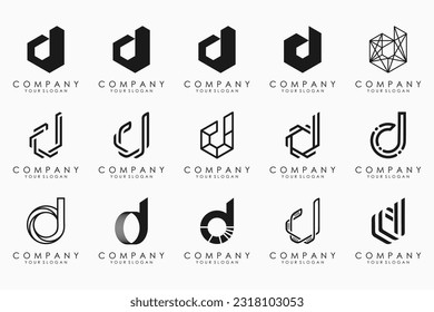 abstract letter D logo icon set. design for business of luxury, elegant, simple.