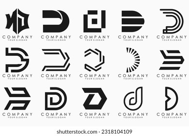 abstract letter D logo icon set. design for business of luxury, elegant, simple.